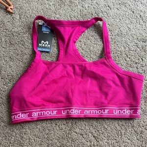 Under Armour Hot Pink Mesh Racerback Sports Bra